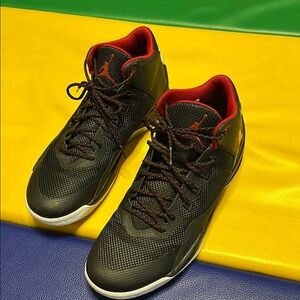 Air Jordan Black and Red  Basketball Shoes 11.5 High Rising